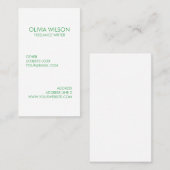 Professioneel vlak groen en wit visitekaartje (Voorkant / Achterkant)