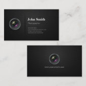 Professioneel vlakzwart — camera-fotograaf visitekaartje (Voorkant / Achterkant)
