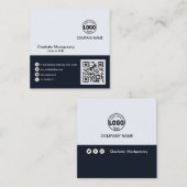 Professioneel voeg je Logo QR-code toe Aangepast a Vierkante Visitekaartje (Voorkant / Achterkant)