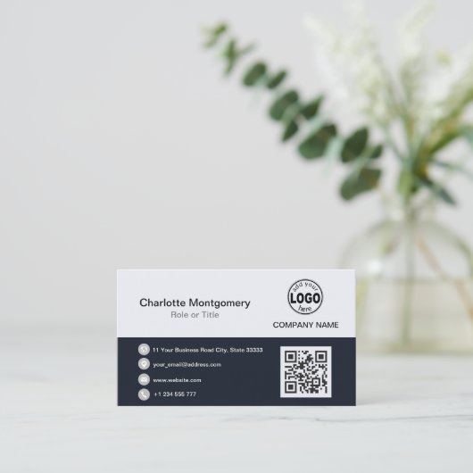 Professioneel voeg je Logo QR-code toe Aangepaste  Visitekaartje (Staand voorkant)