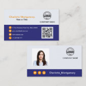 Professioneel voeg je Logo QR-code toe Aangepaste Visitekaartje (Voorkant / Achterkant)