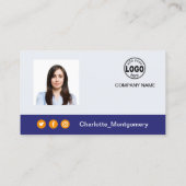 Professioneel voeg je Logo QR-code toe Aangepaste Visitekaartje (Achterkant)