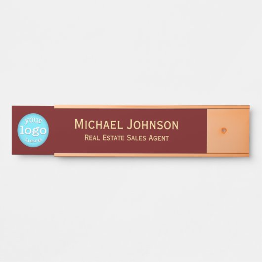 Professioneel Voeg Logo toe Titel Bedrijfs Kantoor Deurbordje (Voorkant)