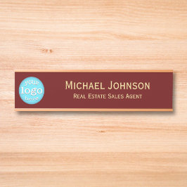 Professioneel Voeg Logo toe Titel Bedrijfs Kantoor Deurbordje