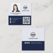 Professioneel voeg uw Logo QR-code toe Aangepast Vierkante Visitekaartje (Voorkant / Achterkant)
