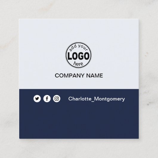 Professioneel voeg uw Logo QR-code toe Aangepast Vierkante Visitekaartje (Achterkant)