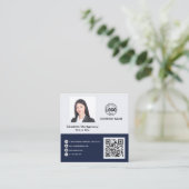 Professioneel voeg uw Logo QR-code toe Aangepast Vierkante Visitekaartje (Staand voorkant)