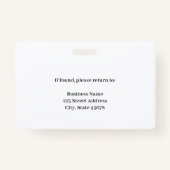 Professioneel Voeg Werknemersfoto Bedrijf Logo toe Badge (Achterkant)