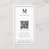 Professioneel Volledige Foto Eenvoudig Monogram Visitekaartje (Achterkant)