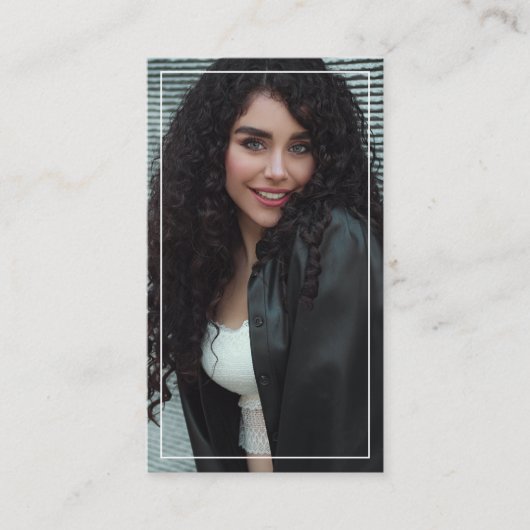 Professioneel Volledige Foto Eenvoudig Monogram Visitekaartje (Voorkant)