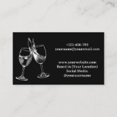 Professioneel Vrouw Bartender Zwart en Wit Visitekaartje (Achterkant)