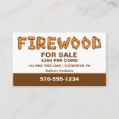 Professioneel vuurhout voor verkoop op maat visitekaartje (Voorkant)