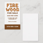Professioneel vuurhout voor verkoop op maat visitekaartje (Voorkant / Achterkant)
