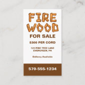 Professioneel vuurhout voor verkoop op maat visitekaartje (Voorkant)