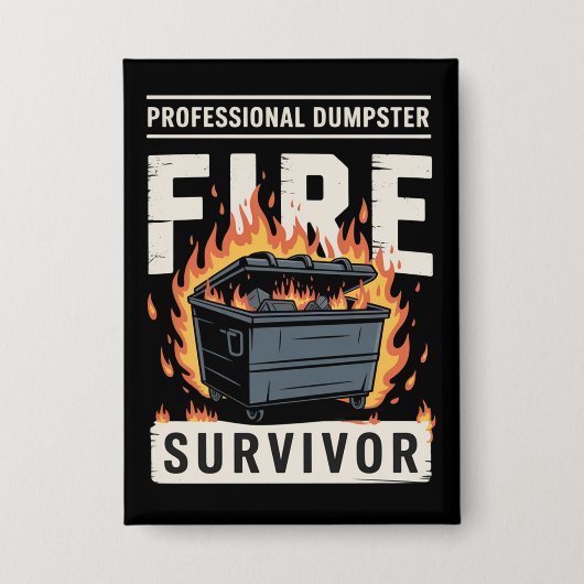 Professioneel vuurwerk overlever Grappig Werk Button (Voorkant)