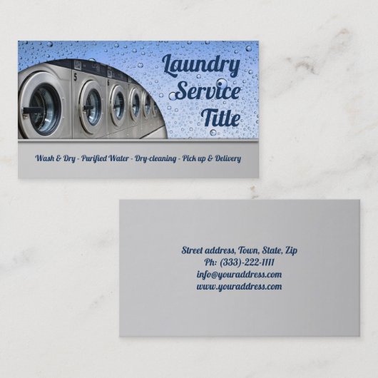 Professioneel Wasserijservice Visitekaartje (Voorkant / Achterkant)