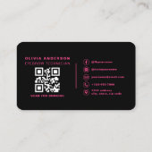 Professioneel Wenkbrauwkunstenaar Foto QR-code Visitekaartje (Achterkant)