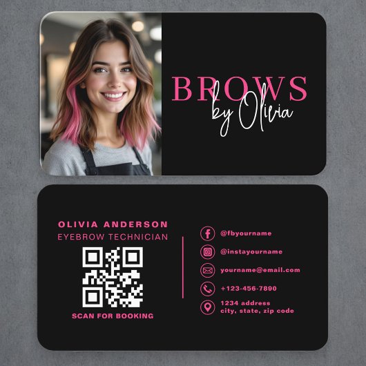 Professioneel Wenkbrauwkunstenaar Foto QR-code Visitekaartje