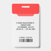 Professioneel Werknemer Foto ID-badge Badge (Achterkant)