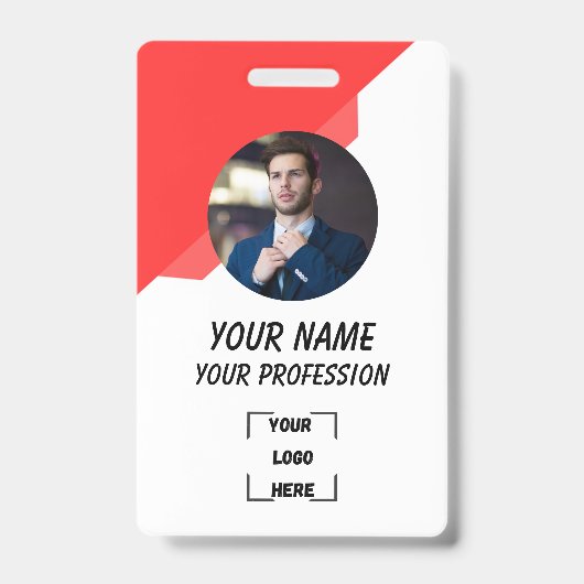 Professioneel Werknemer Foto ID-badge Badge (Voorzijde)