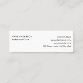 Professioneel Wielrenner Zwart & Wit Minimalistisc Mini Visitekaartje (Achterkant)