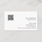 Professioneel wielrenner zwart & wit QR-code Visitekaartje (Achterkant)