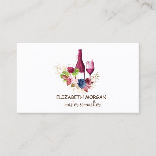 Professioneel wijnglas, Fles, Bourgogaarden Visitekaartje (Voorkant)