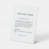 Professioneel Winkel Retourbeleid Reclamebord Met Voetstuk (Voorkant)