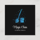 Professioneel winkelen schoonmaken Maid Housekeepi Vierkante Visitekaartje (Voorkant)