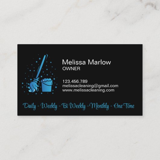 Professioneel winkelen schoonmaken Maid Housekeepi Visitekaartje (Achterkant)