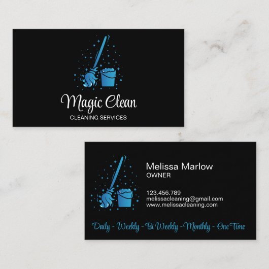 Professioneel winkelen schoonmaken Maid Housekeepi Visitekaartje (Voorkant / Achterkant)