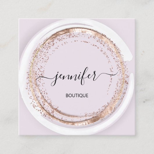 Professioneel winkelproduct SPA Lijst Roos Glitter Vierkante Visitekaartje (Voorkant)