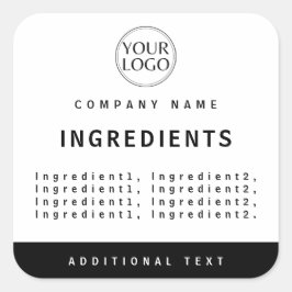 Professioneel wit bedrijf Logo Ingrediënten Label