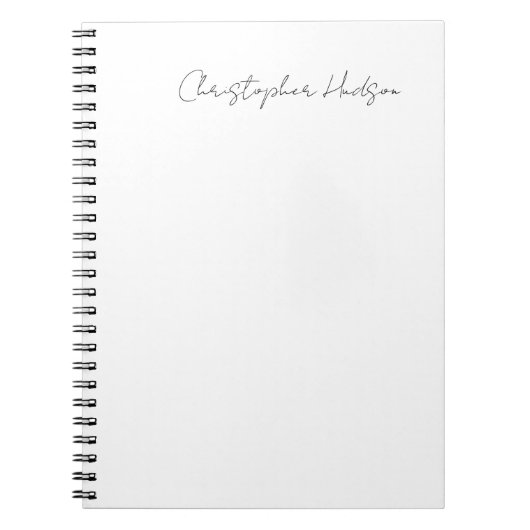 Professioneel Wit Eenvoudig Creatief Chic Kalligra Notitieboek (Voorkant)
