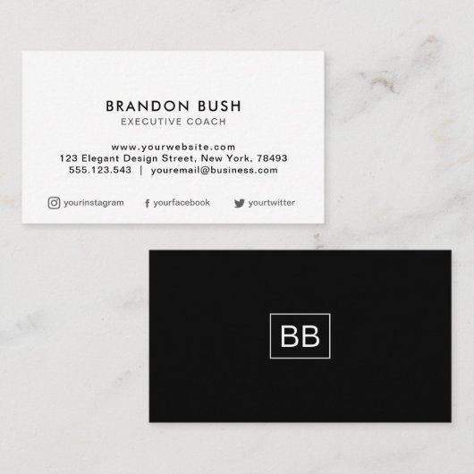 Professioneel, wit, elegant, modern visitekaartje (Voorkant / Achterkant)