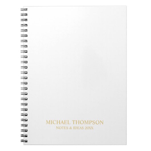 Professioneel Wit en Goud Notitieboek (Voorkant)