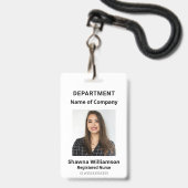 Professioneel wit foto barcode ID-badge Badge (Voorzijde met lanyard)