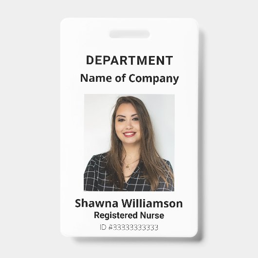Professioneel wit foto barcode ID-badge Badge (Voorzijde)
