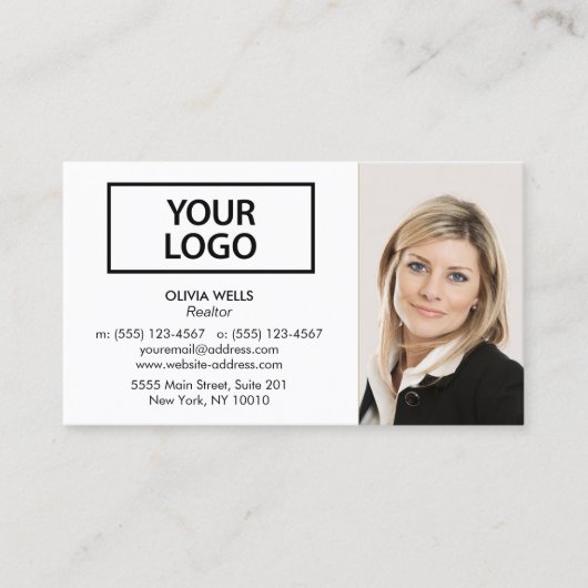 Professioneel wit foto toevoegen visitekaartje (Voorkant)