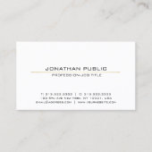 Professioneel Wit Goud Slank Modern Elegant Visitekaartje (Voorkant)