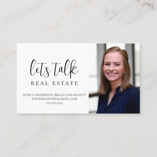 Professioneel wit Laten we Echte Estate spreken Visitekaartje (Voorkant)