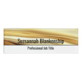 Professioneel Wit & Luxe Gouden Lint Custom Naambadge (Voorkant)