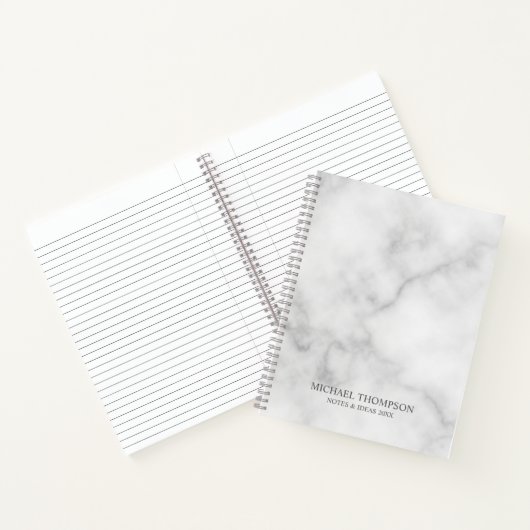 Professioneel wit marmer notitieboek (Binnen)