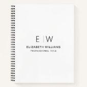 Professioneel Wit Monogram Zakelijk Initiaal Notitieboek (Voorkant)