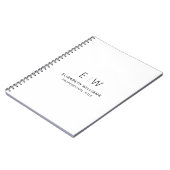 Professioneel Wit Monogram Zakelijk Initiaal Notitieboek (Linkerzijde)