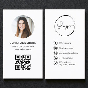 Professioneel wit QR-code social media Visitekaartje