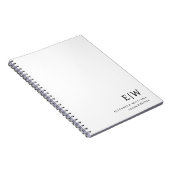 Professioneel Witte Monogram Zakelijke Initiaal Notitieboek (Rechterzijde)