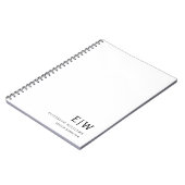 Professioneel Witte Monogram Zakelijke Initiaal Notitieboek (Linkerzijde)