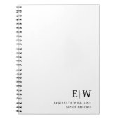 Professioneel Witte Monogram Zakelijke Initiaal Notitieboek (Voorkant)