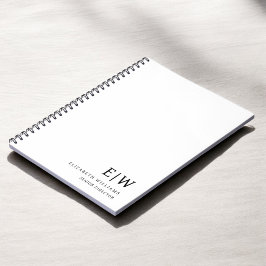 Professioneel Witte Monogram Zakelijke Initiaal Notitieboek